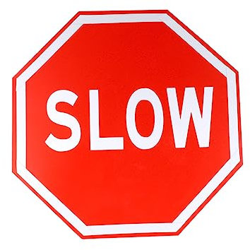 PartyKindom 1pièce Panneau De Sécurité Routière Slow Signalisation De Circulation Pour Ralentir Pour Intérieur Et Extérieur Pour Sécurité Routière