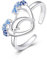 VONALA Delphin 925 Sterling Silber Split Herz-Shaped Blue Zirkon zierliche Delphin Schmuck Geschenk Für Damen
