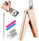 IUHFSIFS Upgade Acrylic Nail Cutter with Sizer Magnet【Sharp High Titanium Alloy Blade】 Nail Clippers for Acrylic Nail【100% Accurate Measurement】 Manicure Salon Home, 15PCS,Gold