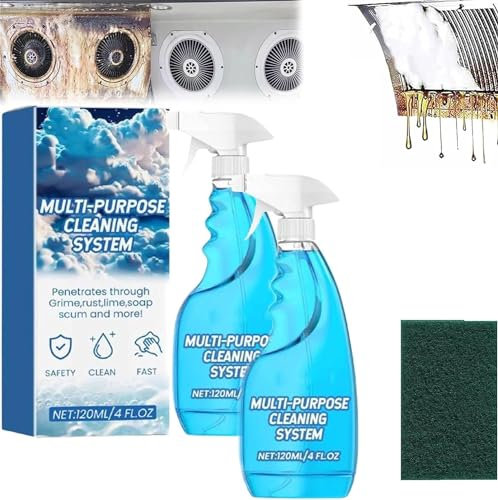 Spray Cleaner, All Purpose Cleaner, Foam Spray Oven Cleaner, Multi-Purpose Kitchen Cleaner for Stubborn Grease & Grime, 120ml (2pcs)