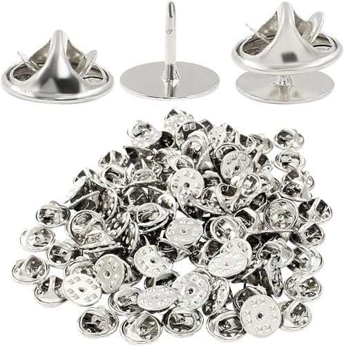SHSHbuy Pin Verschluss 50 Paar Anstecknadeln Schmetterling Pin Clutch Broschennadeln Butterfly Clutch mit Spikes Blanko Sicherungsstift für Crafts Schmuck DIY Herstellung (silbrig)