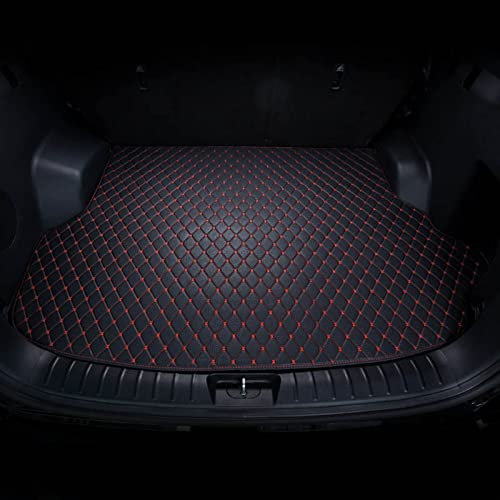 GODSLLY Kompatibel mit BMW 2 Series Convertible 2018+, Custom Car Leather Boot Mats, All Weather Heavy Duty Leather Boot Mats,5-Black Red