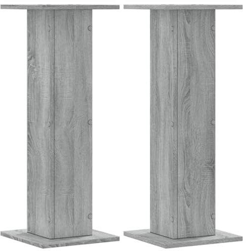 vidaXL Lautsprecherständer 2 STK., Hoher Boxenständer, Lautsprecherpodest für HiFi Heimkino Surround Sound, Verbessertes Audio-Hörerlebnis, Grau Sonoma Holzwerkstoff