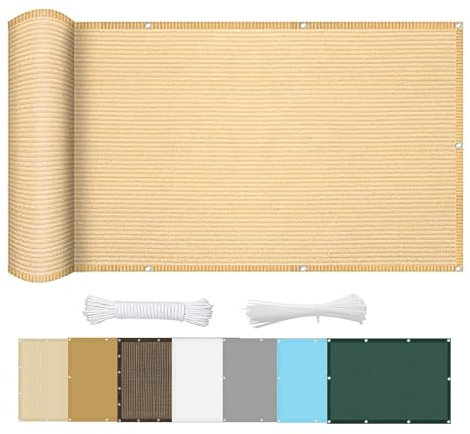 Pergola für den Außenbereich, atmungsaktiv, mit 95 % UV-Block, für Außenbereich, Party, Creme, ideal für Terrasse, Garten, Hinterhof, inklusive Kabelbindern, 8 x 8 m