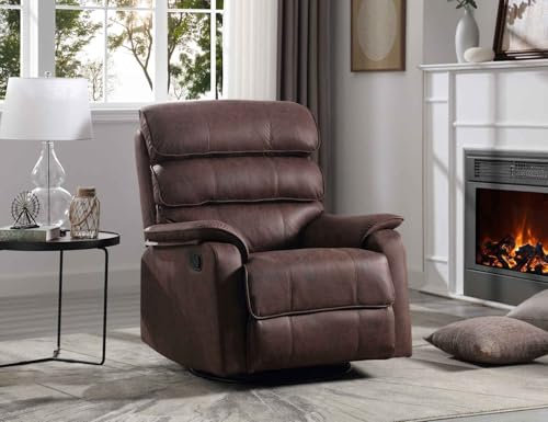 Möbelmeister M&M Relax Sessel mit Schlaffunktion und Chesterfield-Design, Braun