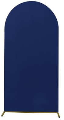 Mateju Solid Color Arch Backdrop Cover Fited Wedding Arch Stand Cover 17 Colors for Birthday Party Ceremony Decor Baby Shower Photography Background Frame Cover (6.6ft (200x100cm),Navy Blue)