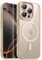 JETech Magnetic Case for iPhone 16 Pro Max 6.9-Inch Compatible with MagSafe, Shockproof Phone Bumper Cover, Solid Color Matte TPU Frame, Anti-Scratch Clear Back (Desert Titanium)