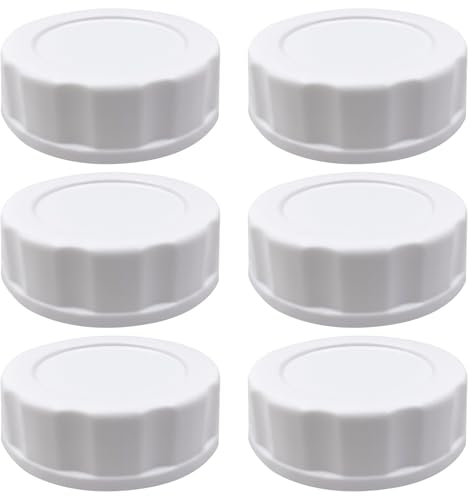 6 Stück Babyflaschenverschlüsse,für Babyflaschen Flaschenverschlüsse Deckel Weiß,Innendurchmesser 50 mm, Außendurchmesser 60 mm