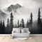 Felsige Berge Neblige Naturlandschaft Tapete Wandbild 3D Fototapete Grau Vliestapete Wandtapete Foto für Modernes Design der Fernseh Hintergrund Wand-Kunst-Deko, 350x256 cm