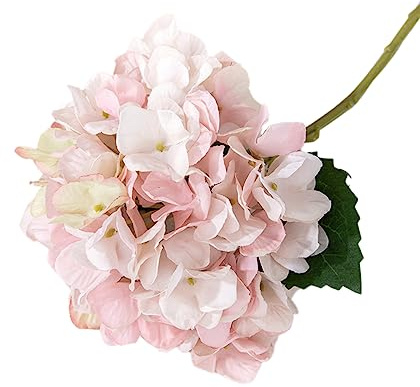 2 Stück Künstliche Hortensien Kunstblumen, Realistische Einzelne Lange Stamm Künstliche Blumen, Hortensien Blumensträuße für Hochzeit, Haus, Büro, Hotel, Partydekoration, Blumenarrangement,Rosa
