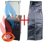 Gas Terrassenheizer, Zylinderkamin mit Glaseinsatz