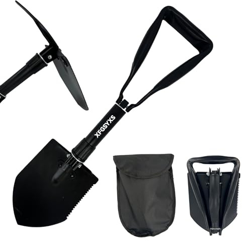 Mini pelle de camping pliable, légère et portable, petite pelle tactique de survie, pelle militaire en acier à haute teneur en carbone, outil de retranchement pour l'extérieur, la randonnée, le