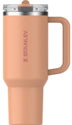 Stanley Quencher H2.0 Tumbler with Handle and Straw 40 oz | Flowstate 3-Position Lid | Cup Holder Compatible for Travel | Insulated Stainless Steel Cup | BPA-Free | Apricot