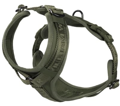 William Walker Jacquard Hundegeschirr – Ergonomisch, Verstellbar & Komfortabel – Atmungsaktives Mesh & Neopren – Leicht, Strapazierfähig & Vegan (Grün, M)