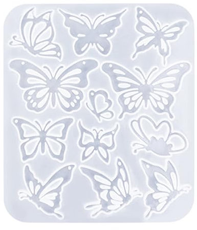 Molde de silicona con forma de mariposa, moldes personalizados de resina epoxi para entusiastas de las manualidades