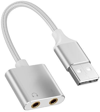 divuukyi 2-Loch-USB-Soundkarten-Adapter für Kopfhörer und Mikrofon, verbesserter Klang für P4, PC, Computer und Laptops