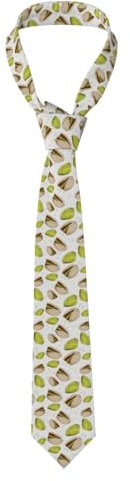 HYUNDP Corbatas de poliéster con estampado de pistacho verde para hombre, corbatas finas y novedosas para bodas y fiestas.