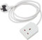 1 Way Gang Extension Lead 2m Mains Power 2 Meter Cable 3 Pin Fused UK Plug Heavy Duty Power Strip 13A Single Socket Extension Lead Suitable For Outdoor Home White