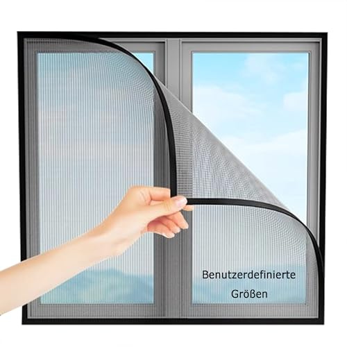 DUOLEH Benutzerdefinierte Fliegengitter Katzensicher Katzenschutz Netz | Insektengitter Fenster, Hohe Dichte Moskitonetz, Hält Mücken Draußen, für Schlafzimmer, Küche, ohne Bohren