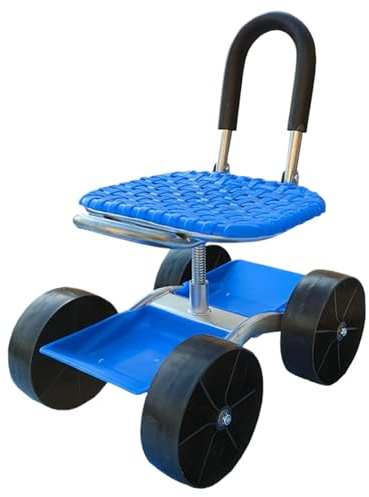 Gartenwagen - 360° Swivel Gardening Hocker | Rolling Yard Work Chair mit Ablagefach mit Rollen und Stuhl für Außenbepflanzung Jäten Landwirtschaft Rasenpflege Gartenhelfer Werkzeug