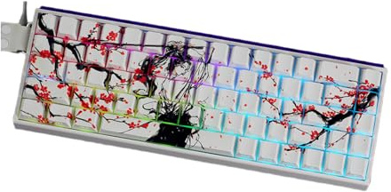 Perfil original Keycaps PBT Colorantes Sublimaciones Lado Impreso con Plums Blossom Keycaps para teclados 60% 68% Plum Blossom