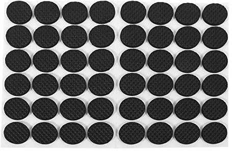 Irfora 48 Stück Schwarze, rutschfeste, Selbstklebende Bodenschutz-Gummipolster, Möbel-Sofa-Tisch-Stuhl-Fußpolster für Holzböden, mit Benutzerfreundlichem Design, Beste Zum Schutz von