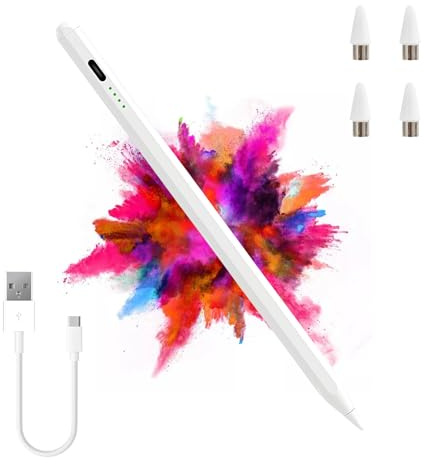 Stylus Pen Lapiz para Tablet Universal, Compatible con Apple Pencil Pro Lapiz iPad 11º Generacion Metapen Caneta iPad Lapiz Tablet, Lápiz para Pantalla Táctil con 4 Puntas Reemplazables