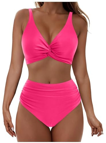 Bikini Donna Mare Brasiliana Bikini Donna Curvy Costume Fucsia Costumi Da Bagno Due Pezzi Anti Segno Abbronzatura Con Ferretto Non Imbottito Perizoma Fascia Imbottita Colors Spalline Balconcino