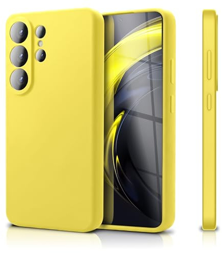 NALIA Silikonhülle für Samsung Galaxy S26 Ultra - Hülle, Neon Gelb | Flüssigsilikon Anti-Slip, Microfaser-Auskleidung, Linsen einzeln umschlossen, Stoßdämpfend, Anti-Fingerprint