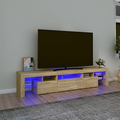 Lumanois Mueble de TV con Luces LED Roble Sonoma 200x36,5x40 cm,Mobiliario,Muebles TV,43.04kg-3152812