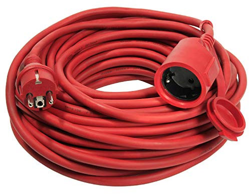 as - Schwabe 60205 Rallonge électrique Caoutchouc 5m H05RRF 3G1,5, Rouge, IP44 Extérieur (Import Allemagne)