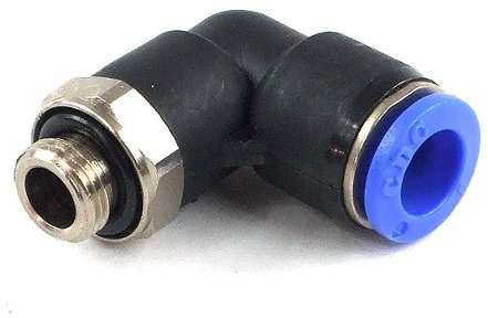 8mm G1/8 Steckanschluss 90°; drehbar - blau