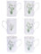 (Item 2T) Kirsty Jayne China- 10Fl oz Bone China Snowdrop Beakers, Mugs, Cups- Packed in a Kirsty Jayne China Gift Boxed (Set of 6)