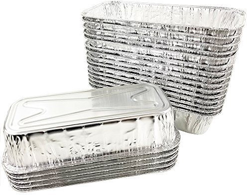 Pactogo 11 x 5 All-Purpose Aluminum Foil BBQ Grease Drip Catching Pan - Compatible with Weber Grills (Pack of 20)