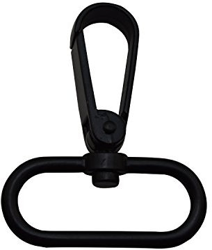 Wuuycoky Karabinerhaken mit ovalem Ring, 5,1 cm Innendurchmesser, Schwarz, 4 Stück