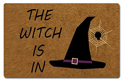 Eureya Door Mat Halloween The Witch is in Doormat Inside/Outside Kitchen Rugs Welcome Rubber Mat Home Decor 40x60cm
