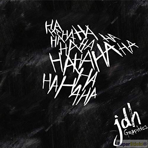 SUPERSTICKI Hahahahaha Joker ca 20cm Auto Aufkleber Bike Motorrad Fun Tuning Decal aus Hochleistungsfolie Aufkleber Autoaufkleber Tuningaufkleber Hochleistungsfolie für alle glatten Flächen