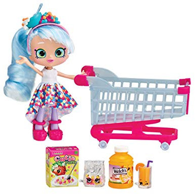 Shopkins HPKG1000 Flair Real Littles Mini Packs Trolley & Shoppie, Mehrfarbig