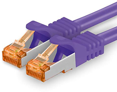 Cat7 Cable de Red Ethernet LAN - 2m - púrpurat - 1 Pieza Cat 7 Sftp Pimf Lszh - 10 GB s RJ45 Connectores Cat6a compatible con Cat5 Cat6 Cat.7 Cat8