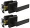 Probrico 2 Pack Square Entry Door Lever with Key Stainless Steel Exterior Flat Reversible Door Handle Security Front Door Lock Set Black