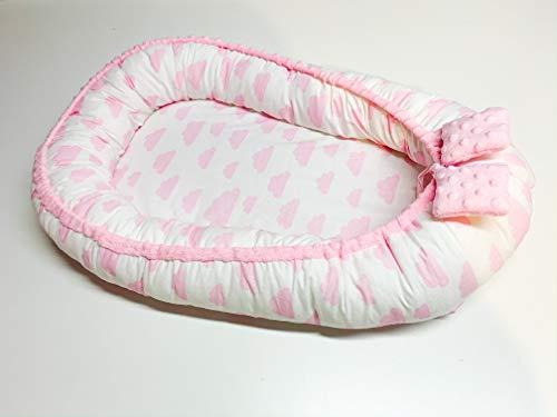 Kuschelnest für Babys und Säuglinge, Nestchen, Reisebett, 100 Prozent Baumwolle, antiallergisch