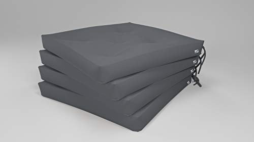 Rollmayer 4er Set Stuhlkissen mit Steppung Stuhlauflage Sitzkissen Sitzpolster Auflage für Stühle in Haus und Garten Kollektion Vivid (Grafit 33, 40x40x4cm)