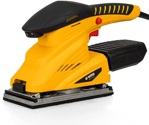 VITO - Lijadora vibratoria de 250 W depósito de polvo + 2 abrasivos de 6 velocidades