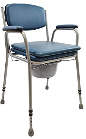 Sedia wc per Anziani disabili, Sedia wc portatile, rialzo wc - Sedia Doccia, con Struttura in Acciaio e Regolabile in Altezza.