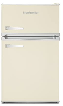 Montpellier MAB2035C Retro Style Undercounter Fridge Freezer, 88 Litre Capacity, 48cm Wide, LED Light, Low Noise Level, 2 Year Guarantee – Classic Cream