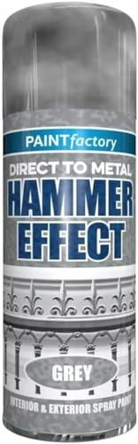 PRICE BEATER Hammer Effect Metal Spray Paint, Grey, Black or Silver, Interior & Exterior Rust Protection Aerosol for Metal, Wood & Plastic, Ideal for Auto, Furniture & Garden Use, 400ml (1 Pcs)