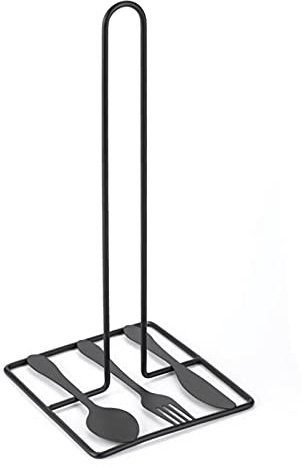 YDZK Toilet Paper Holder Kitchen Dining Table Roll Holder Free Standing Toilet Paper Stand Storage Plating Wrought Iron Bathroom Accessories (Black)