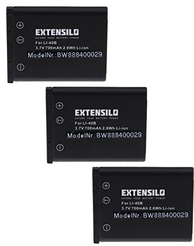 EXTENSILO 3X Batteries Compatible avec Nikon CoolPix S5100, S500, S510, S570, S60, S600 Appareil Photo, Reflex numérique (700mAh, 3,7V, Li-ION)
