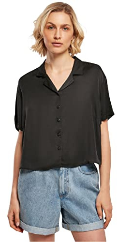 Urban Classics Damen Ladies Viscose Satin Resort Shirt