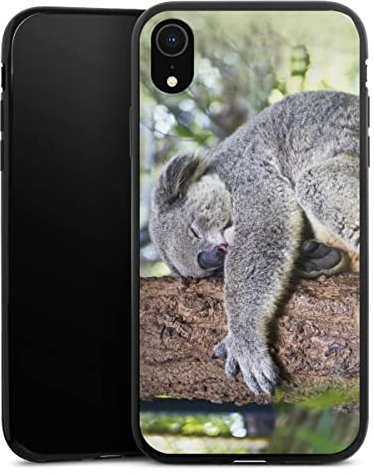Slim Case extra dünn kompatibel mit Apple iPhone Xr Silikon Handyhülle schwarz Hülle Koala Baum Australien